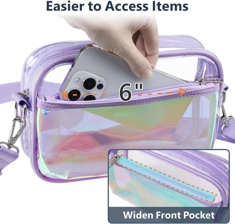 Packism Clear Bag for Stadium Events - Clear Purses for Women Stadium Crossbody Concert Bag for Game Day, Sports, Festival - Image 5